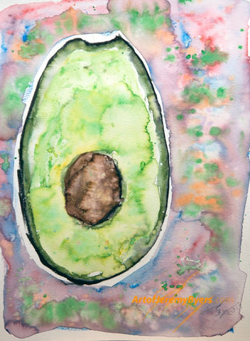 Avocado original watercolor