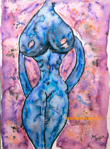 Outer nude original watercolor