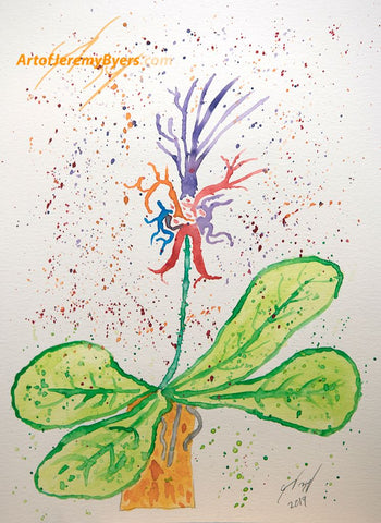 Alien Flower Original Watercolor