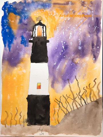 Tybee lighthouse original watercolor
